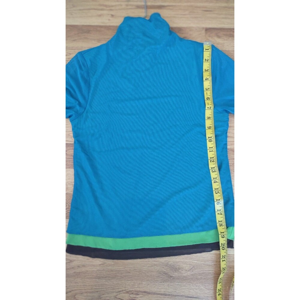 Simon Miller | NWT Teal Green Mesh High Neck Long Sleeve 90s Y2K Top Size Small - Picture 8 of 8